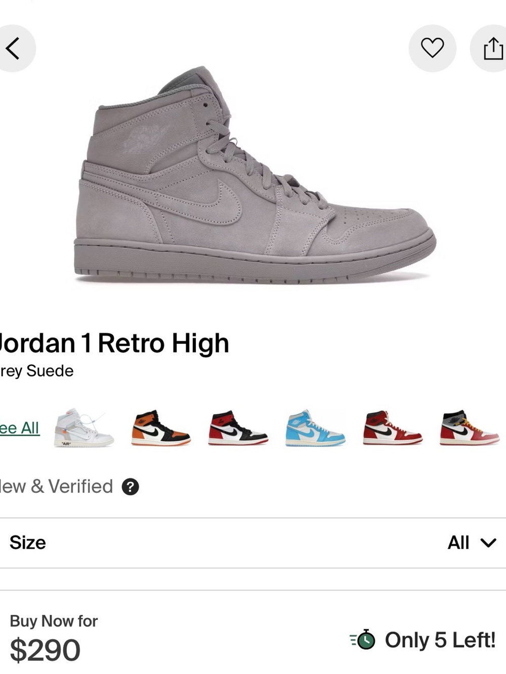 Jordan High-Top Sneakers in Light Grey